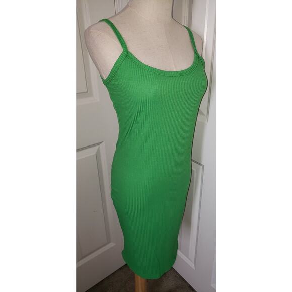 Green Ribbed Mini Dress - Picture 3 of 3